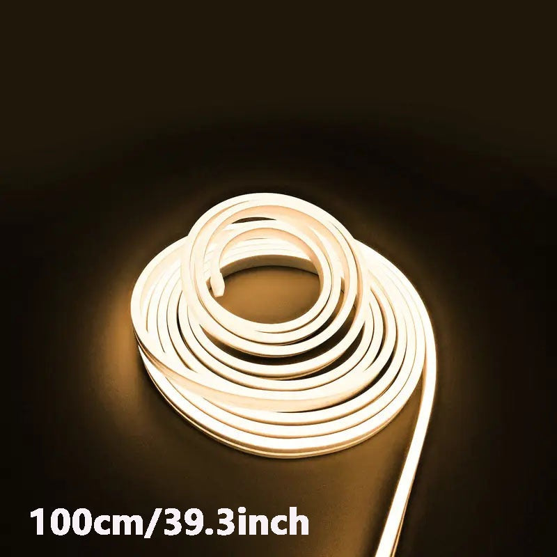 LQHZMYY 16.4英尺柔性LED霓虹灯带 - USB供电白色氛围照明，适用于室内外家居装饰、卧室、厨房、万圣节派对装饰（3.3英尺至16.4英尺），家庭内部灯光