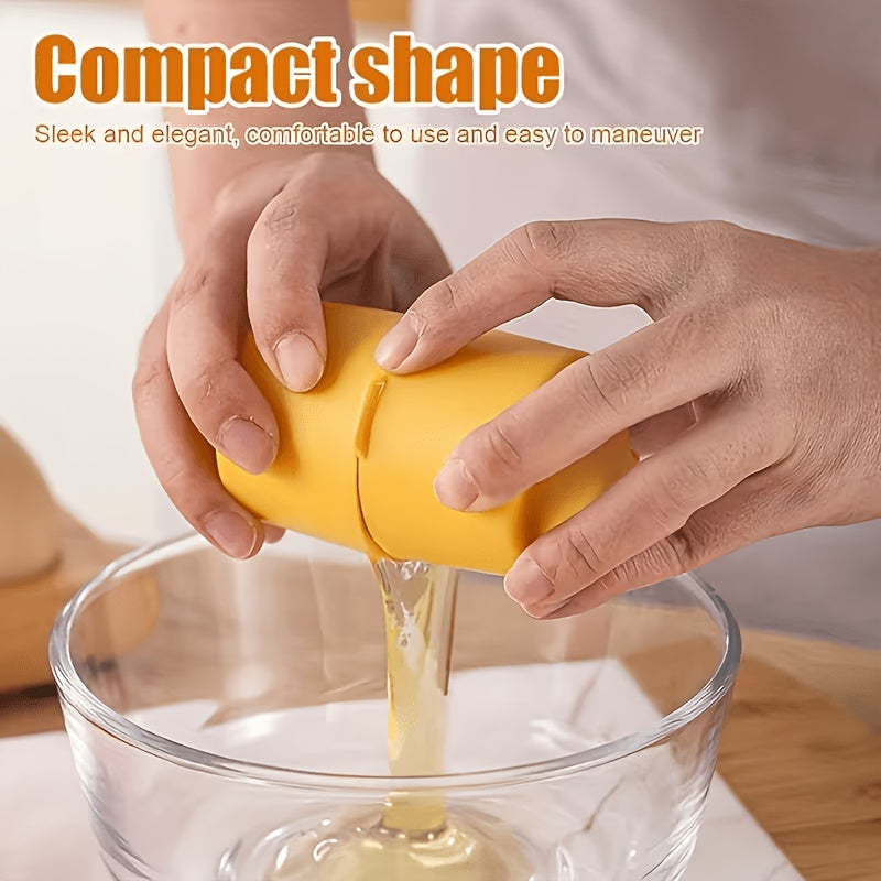 One Egg Separator & Peeler - Fast & Easy-to-Use Yellow Egg Separator Tool, Handheld Egg Peeler for Baking, Cooking & Breakfast - Essential Gadget for Home Cooks - Perfect Christmas & Halloween Gift