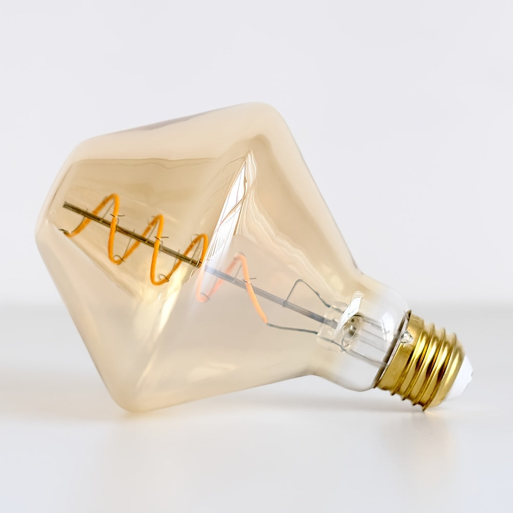 1-pack, LED Edison bulb 120V E26 base 4 watt dimmable LED filament vintage decorative bulb, 2300K warm yellow light, amber glass cover