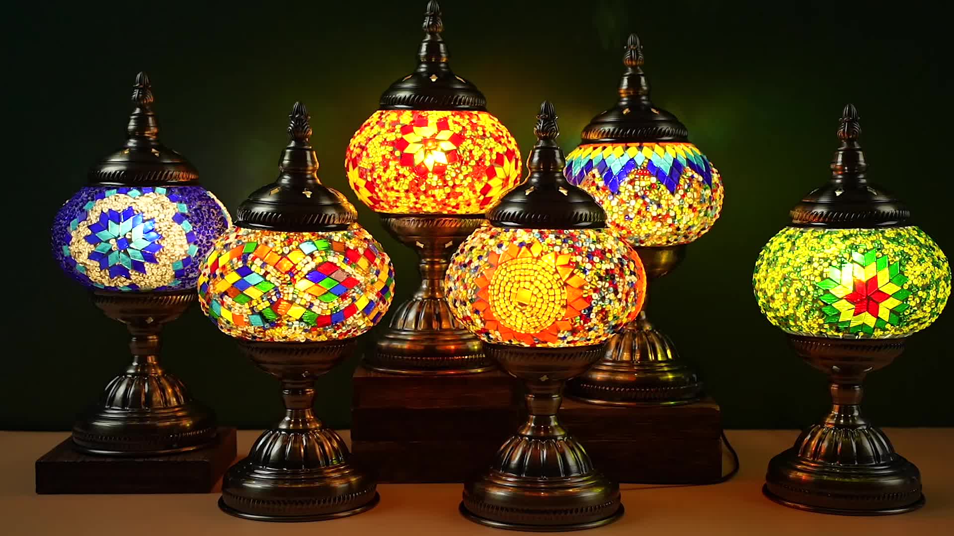 Three-color adjustable handmade Moroccan mosaic table lamp - unique artistic metal base glass bedside night light, bulb included, suitable for bedroom, living room decoration