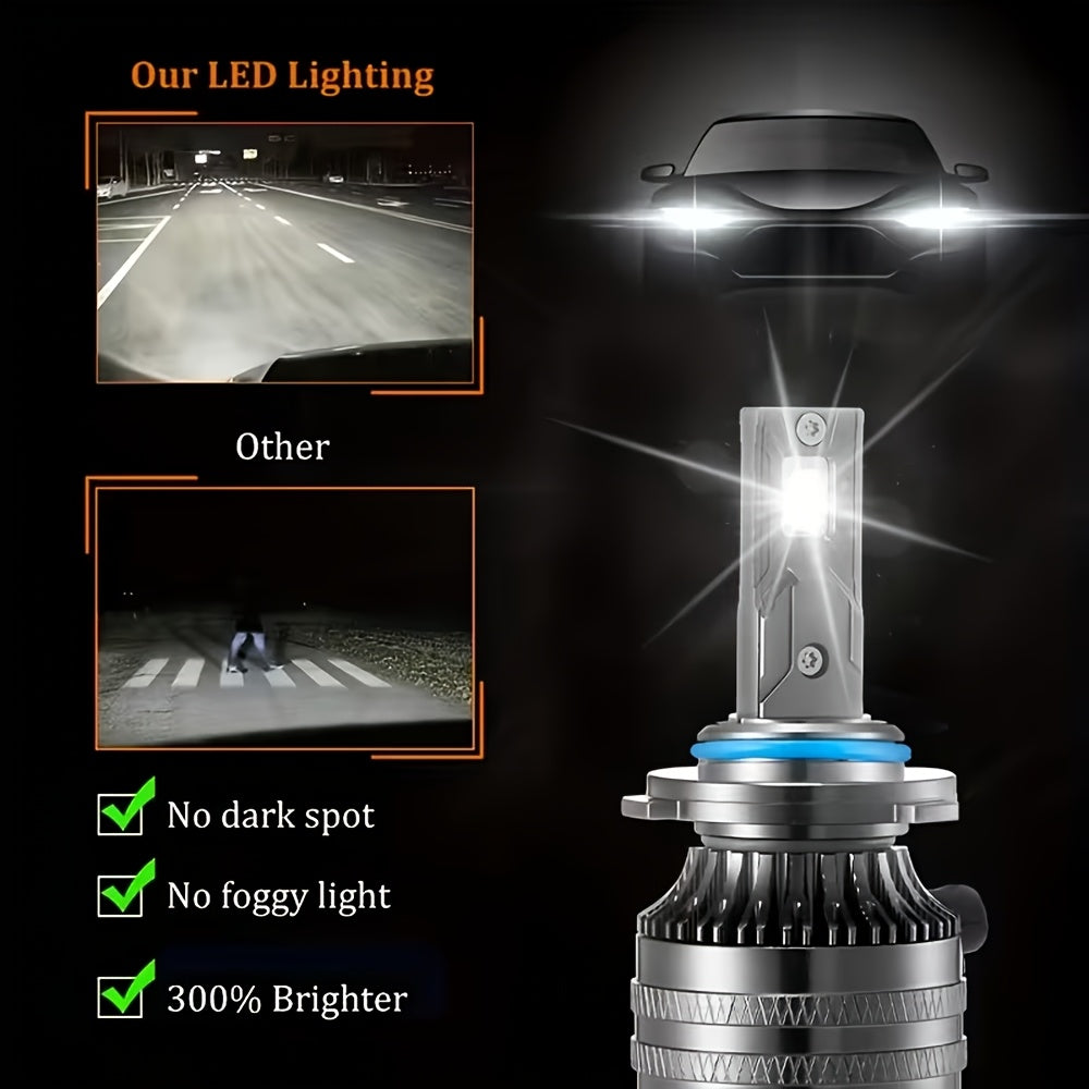 2-Pack H1 H7 H4 H11 HB3 9005 HB4 9006 9012 HIR2 Car Headlight Bulbs 30000 Lumens 350W Auto Front Headlights 12V 6500K Color Temperature