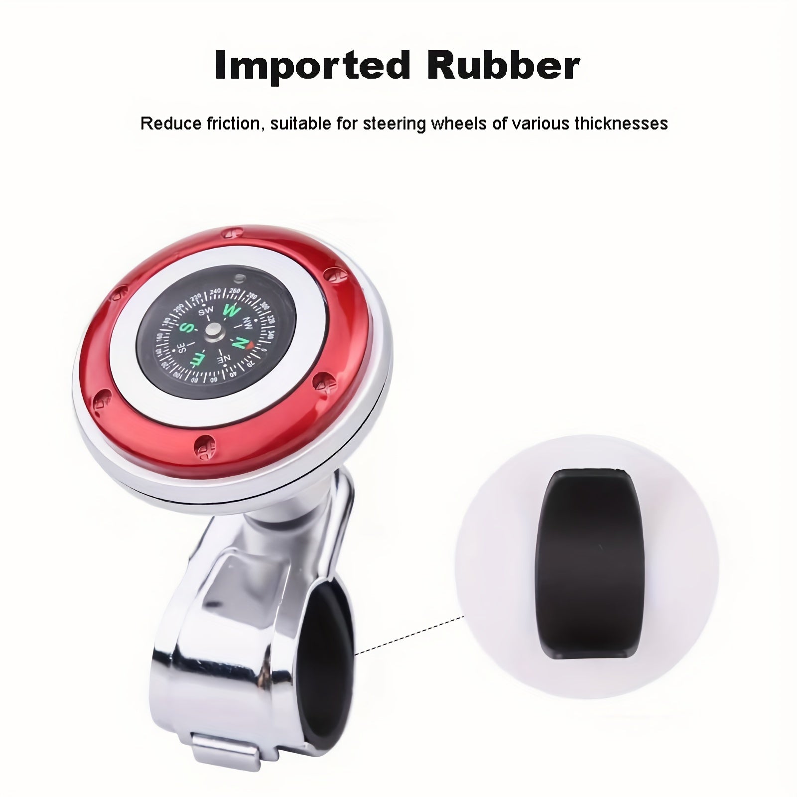 Car Steering Wheel Booster Ball, a Multi-Functional Compass Steering Wheel Gear, Designed Specifically for Vehicles, Reduces Driver Effort When Turning and Parking
