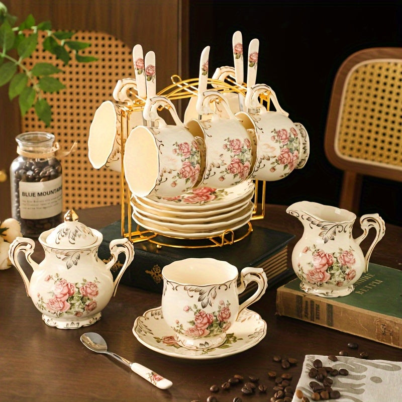 22-Piece Vintage Gold Rim Afternoon Tea Gift Set – Premium Choice for Graduation Season & Tea Enthusiasts – European Artisan Craftsmanship