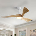 Sofucor 52 Inch Large Modern Ceiling Fan with Light, Smart Remote Control Ceiling Fan, 3 Solid Wood Blades, Reversible DC Motor, 6 Speed Settings, 1/4/8 Hour Timer, LED Lighting