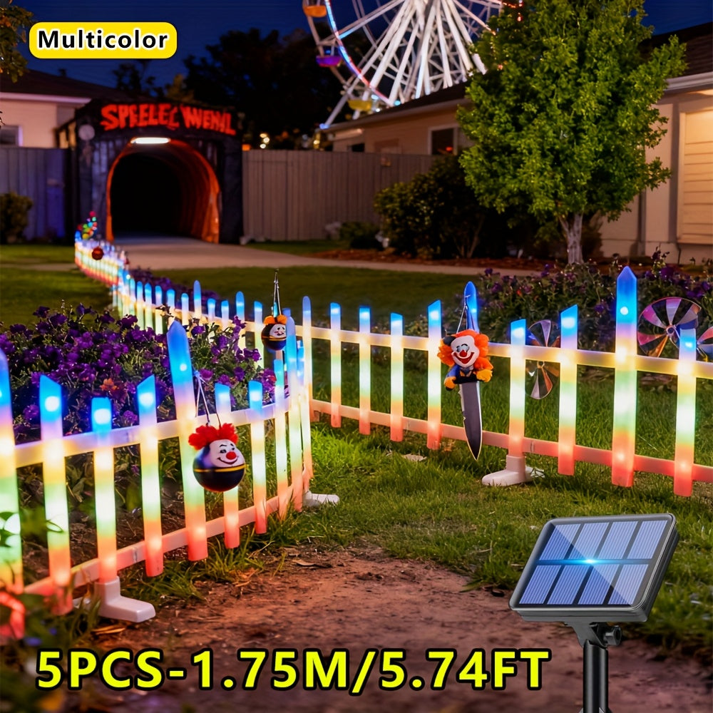 Solar Outdoor Light, 5/8/10-Piece Options, Spring Garden Decorative Fence String Light, 20 Flashing Modes, Ultra-Long Battery Life 3600mAh Lithium Battery, Suitable for Lawn, Path, Christmas Atmosphere and Birthday Scenes
