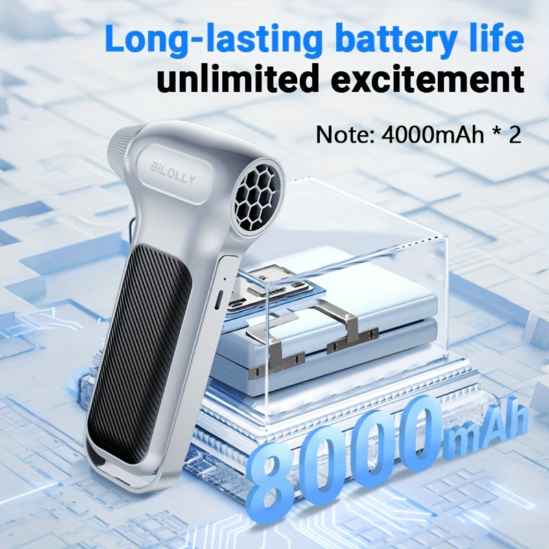 High Power Compressed Air Duster - 100000/130000/150000 RPM Multi Speed Adjustment - 8000mAh Powerful Fan | Cooling Handheld Turbo Fan for Dust Removal, Snow Clearing, Camping, Keyboard Cleaning, Car Detailing, Men Mini Tool Gift