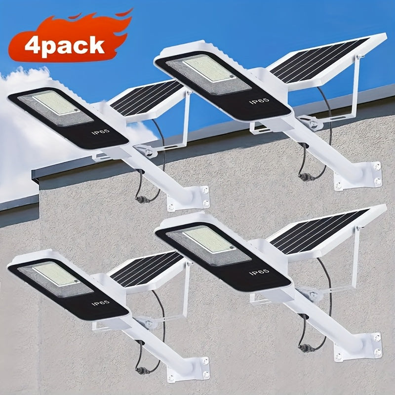 1/2/4 Pack Remote Control Solar Street Light, 6000mAh Waterproof IP65, 6500K Dimmable 345 LED Outdoor Solar Light Perfect for Garden, Patio, Garage, Courtyard, Walkway, Street, Easy and Simple Installation, Freely Combinable