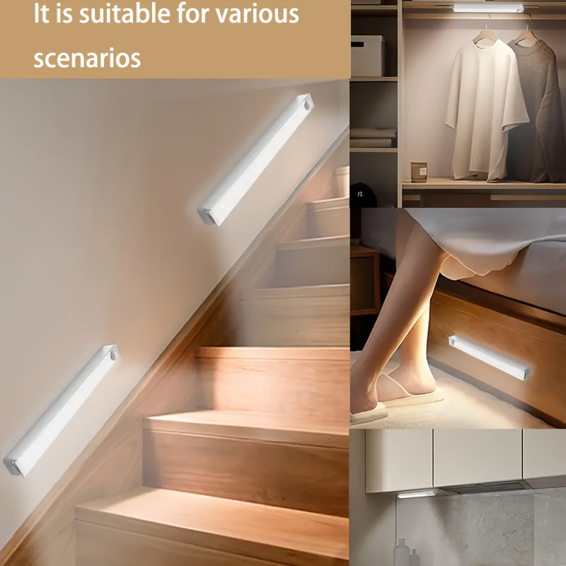 5-pack smart motion sensor night light, handheld, USB rechargeable design, no-wiring installation, warm white dual-color light optional, suitable for stairs, bedrooms, bathrooms, hallways, corridors, holiday/birthday gift