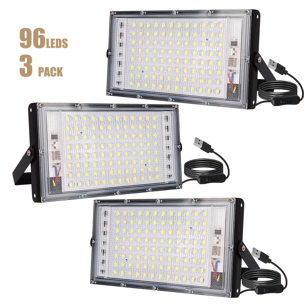 5V USB LED Light with 50/96/144 LED Beads, 6000K Pure White Light, USB Plug Easy Connection, 59.06 Inch Power Cord with On/Off Switch, Ideal for Garage Warehouse Indoor Construction Site Lighting