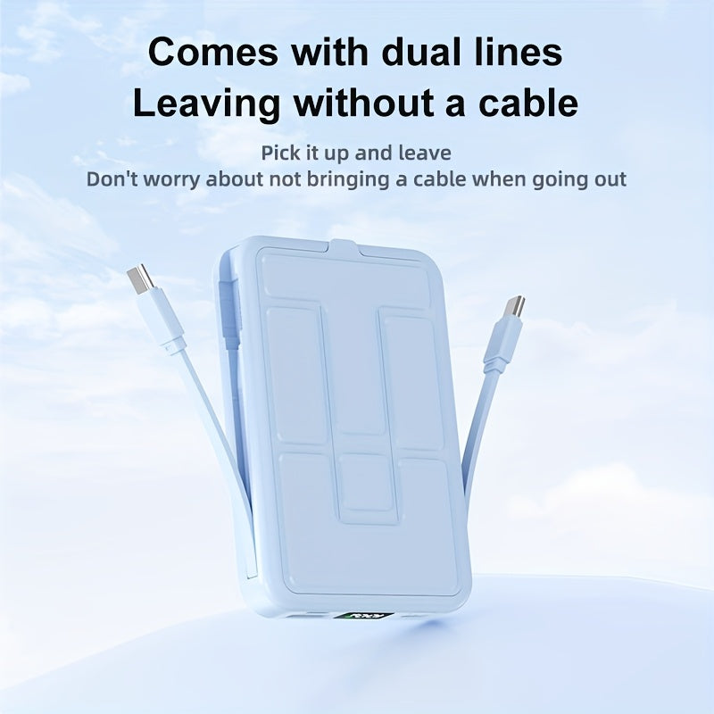 10000mAh Mobile Power, 22.W Magnetic Charging Treasure, Comes with Convenient Dual Cable, with LED Power Display, Stand Mobile Power, Can Charge 5 Devices At The Same Time, Comes with Stand, Can Be On The Plane