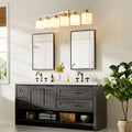 38-Inch 6-Light Bathroom Mirror Light Fixture (Copper), Stylish Modern Bathroom Wall Light, Wall-Mounted Lighting with Metal Frame and White Jade Glass Shade, Perfect for Mirror, Bedroom, Living Room and Hallway (E26 Bulb Base, Bulb Not Included)