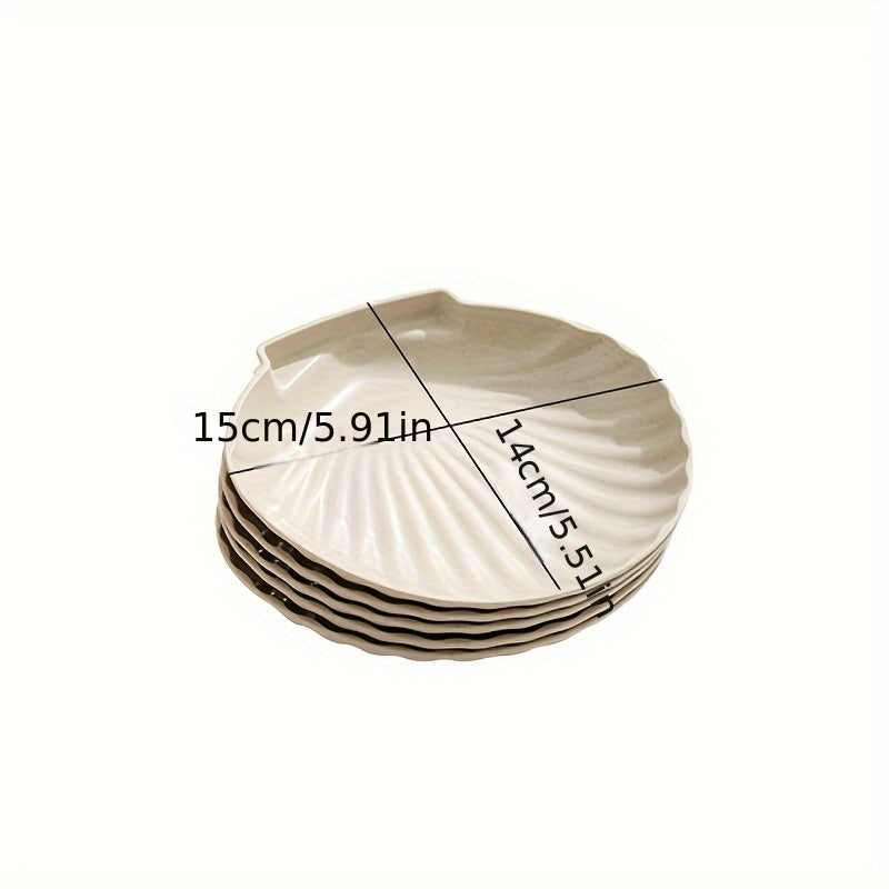 10Pcs, Shell-Shaped Plates, Multi-Purpose, Lightweight Unbreakable, Food Tray for Fruit, Salad, Dessert, Cake, Chips, Party, Outdoor Camping, Small Plates for Groups