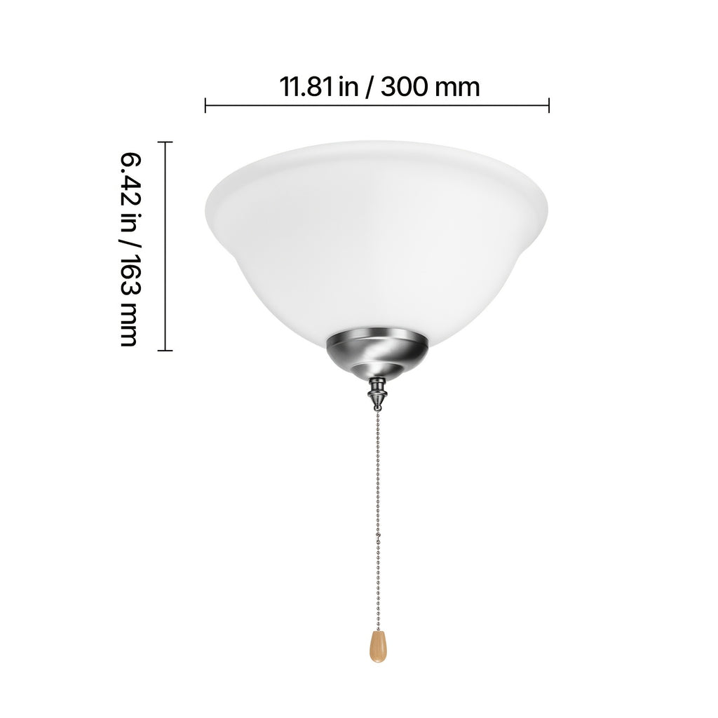 Ceiling Fan Light 1Pc Bowl Shape Pull Chain Design 750lm 110V Plug-Free S001 Available for All Stores