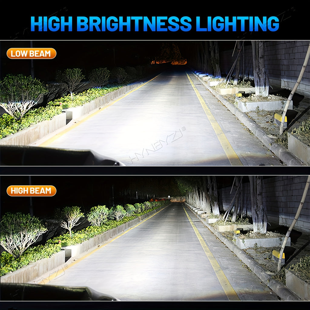 Set of 2 H7 LED Headlights, Compatible with 9005/HB3, 9006/HB4, 9012, H11, H4 and H1 Bulbs, Available in 6000K White and 3000K Yellow Dual Colors, with One-Key Switch, High Brightness CSP Chip, No Battery Included