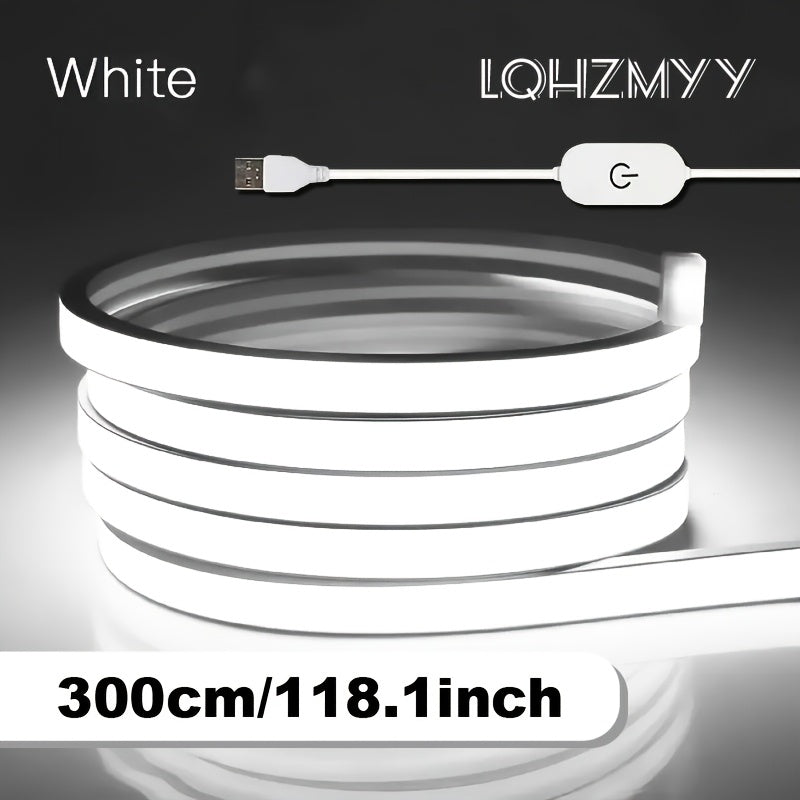 LQHZMYY One COB 霓虹燈條，觸控調光，彈性可裁剪，適用於居家裝飾、室內外使用，創意、窗戶展示、電腦、電視、臥室、節慶裝飾等