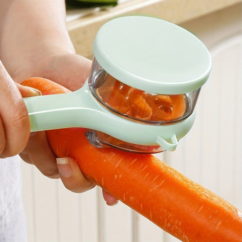 1PC Multifunctional Peeler with Storage Box - Food Grade 304 Stainless Steel, Serrated Blade for Peeling Fruits, Vegetables and Potatoes, Durable Plastic Design