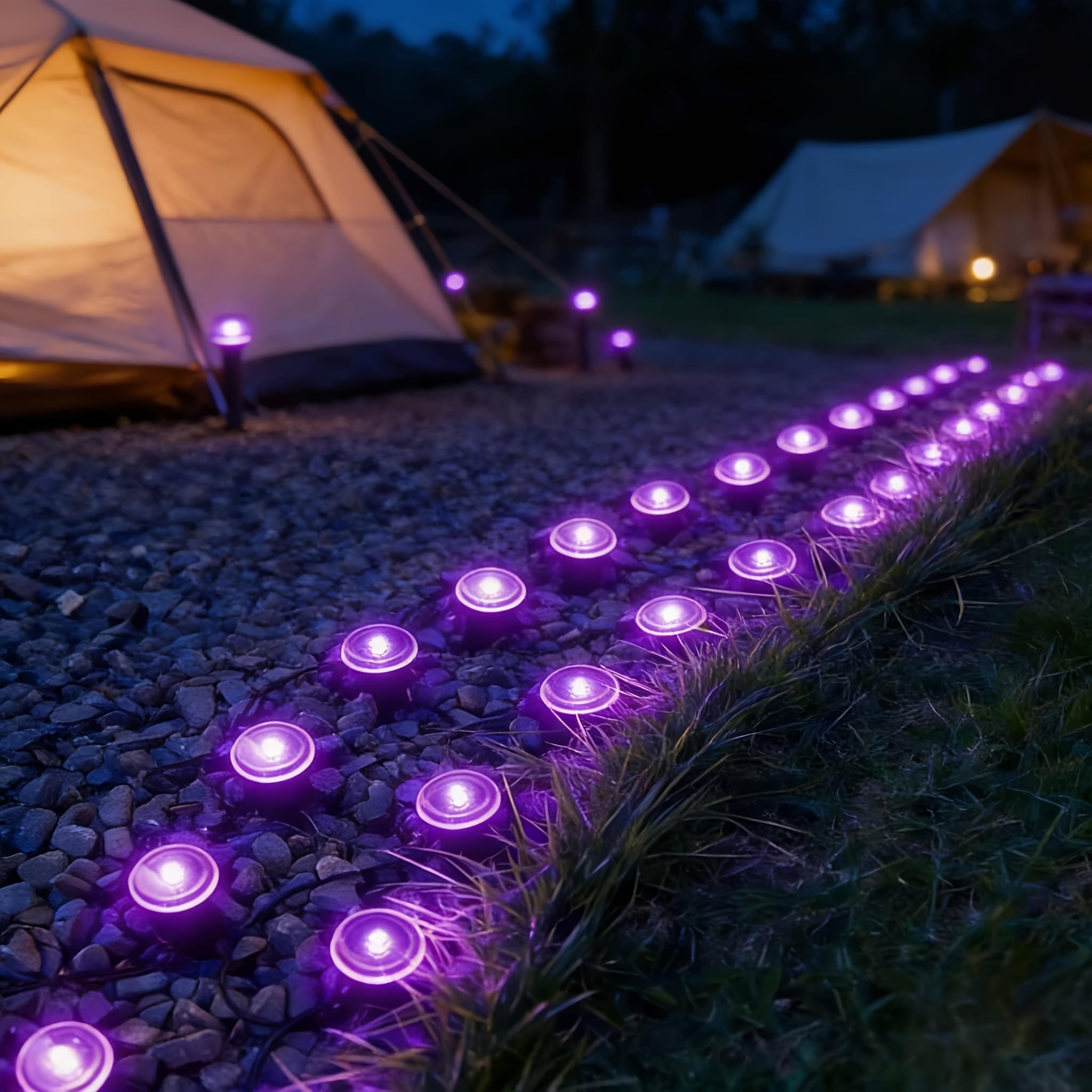 30 LED Solar Garden Light, Purple Fairy Light, IP44 Waterproof Durable, Ground Insert Outdoor Garden Lamp, Decorative Lighting for Walkways, Lawns, Camping Parties etc.