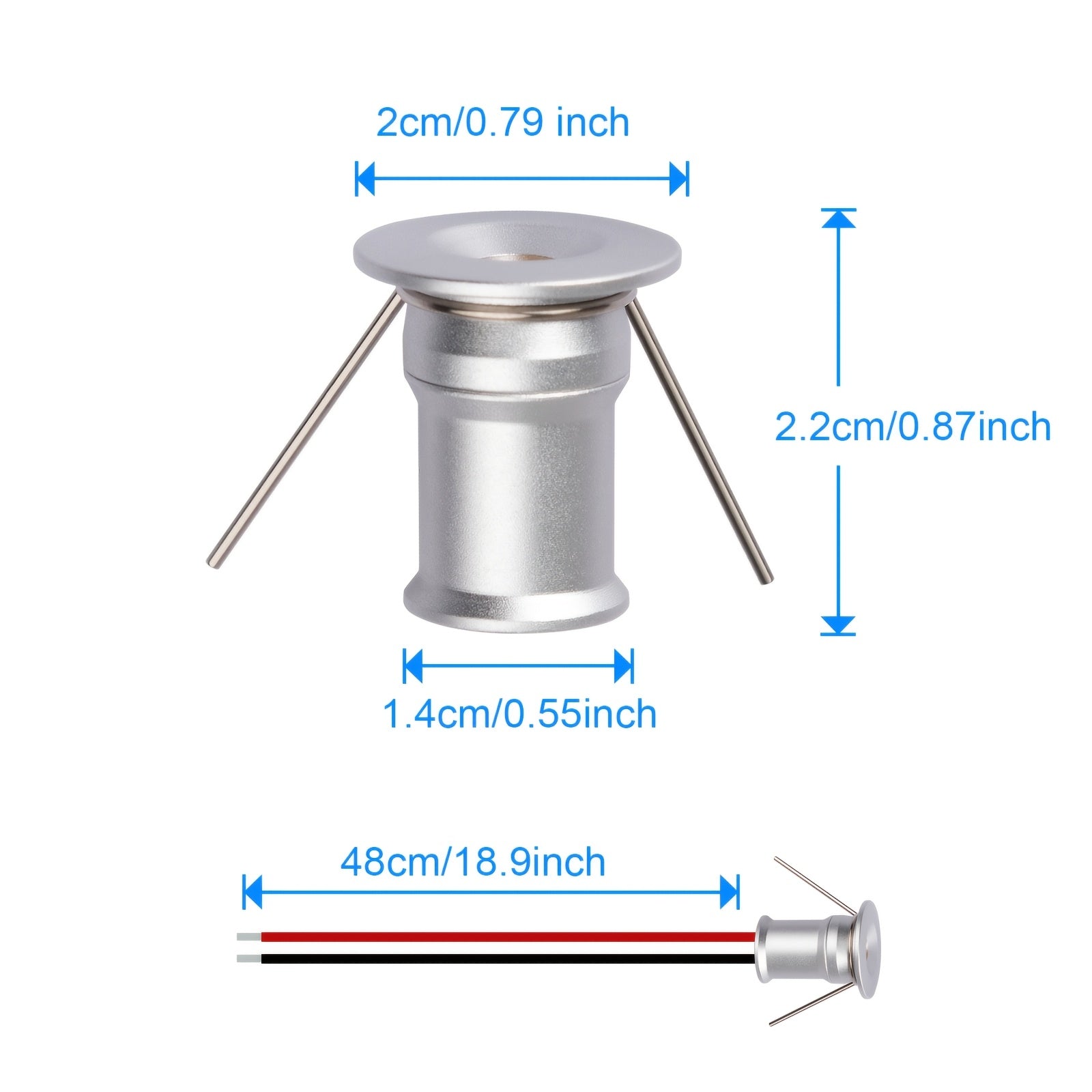 1W DC12V LED mini tube light, silver/black/white shell options, spotlight, cabinet light, display lighting, decorative lighting, 9-piece set