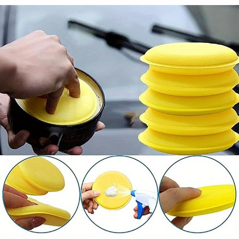 Car Polishing Sponge Pad Soft Foam Applicator Pad Round Wax Applicator Pad Sponge Vehicle Polishing Pad Car Cleaning Pad Car Glass Cleaning Sponge