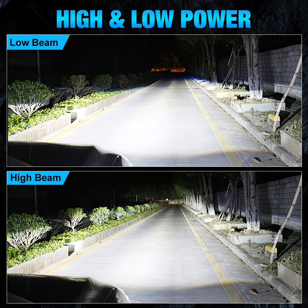 2-Pack High/Low Beam 120W H4 H7 LED Car Lens Headlight Bulbs, Super Bright 60000LM H11 9005 HB3 9006 HB4 Car Lens Lights, Turbo LED Lights, Car Headlights, Plug-and-Play, 12V, with Canbus Interface