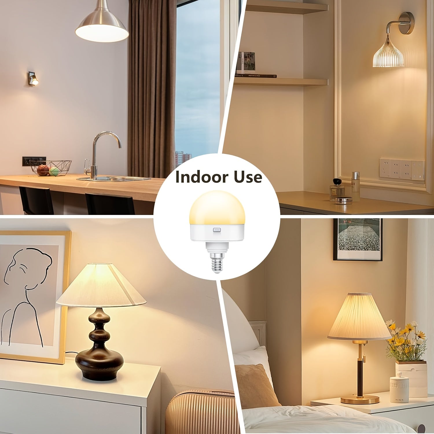1/2-pack rechargeable light, under-cabinet light, wall light, decorative light, magnetic ambiance light, smart bulb with remote timer and 15 color temperatures, detachable base, working voltage 5V, USB fast charging, suitable for bedroom
