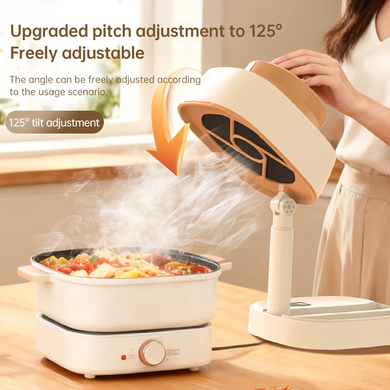 Foldable Portable Range Hood, 5 Powerful Suction Speeds, Adjustable Height & Angle, Removable Filter, USB Power Cord, Includes Exhaust Duct, Ideal for Indoor Home Cooking, BBQ, Hot Pot, Portable Kitchen Exhaust Fan
