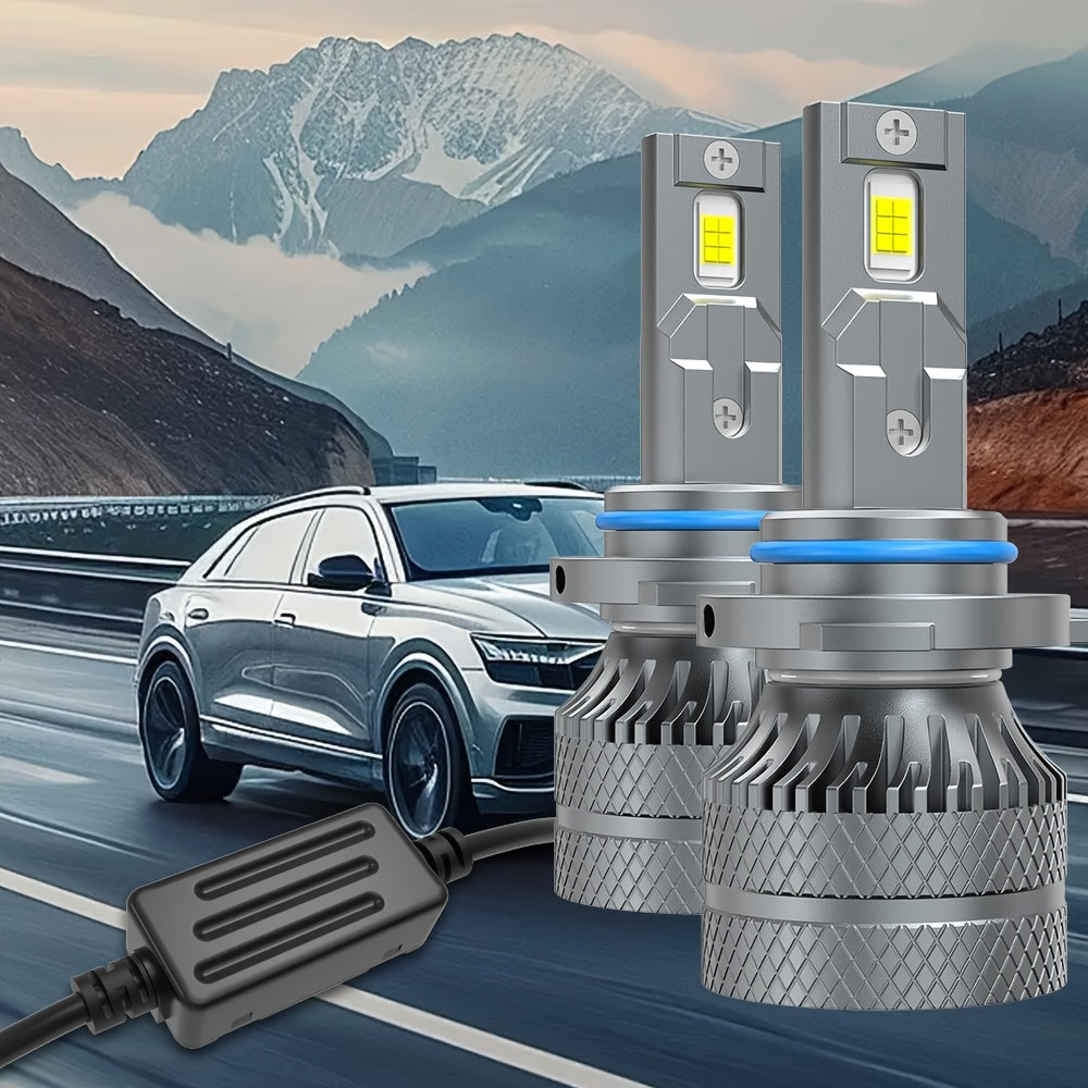 2PCS LED Car Headlights, Compatible with H11/H4/H1/H7, 9005/9006/9012 - 28500LM, Cool White Light, Plug-and-Play System, Built-in & External Driver, No Battery Needed.