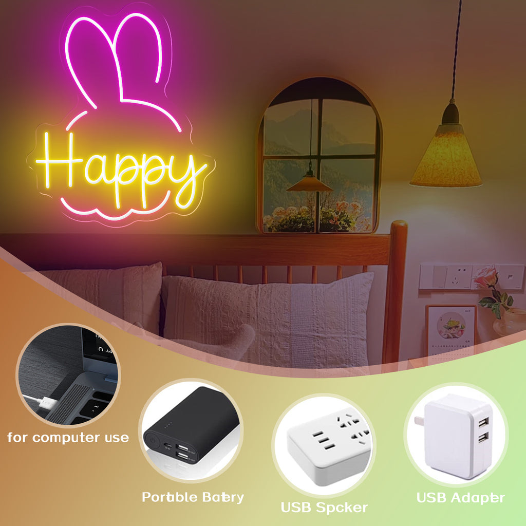 12-20 inch neon sign - personalized text, USB-LED adjustable brightness and color, wall-mounted tube design, suitable for home, bar, party decoration - birthday/wedding/anniversary gift