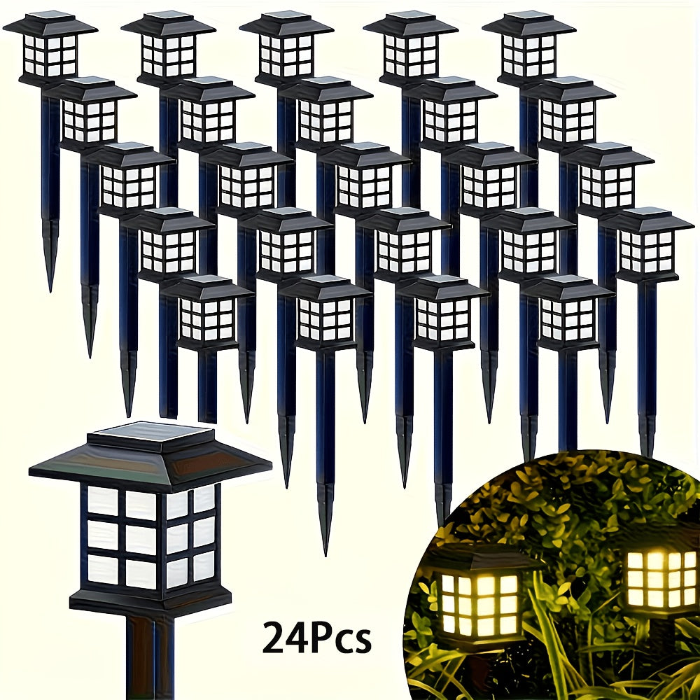 24/12-Piece Solar Outdoor Light, IP44 Street Light, LED Landscape Lighting Garden Light, Suitable for Sidewalk, Driveway, Courtyard and Lawn - Warm Light, 12-Piece Pack. Thanksgiving, Christmas and New Year Gift Decoration.