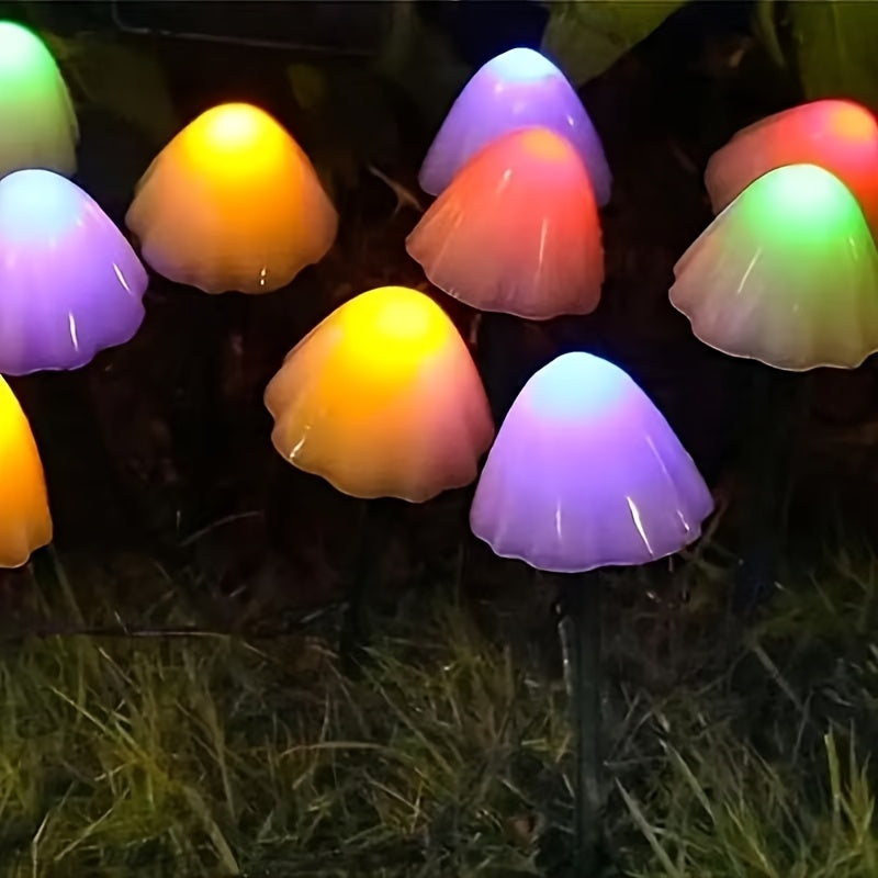 10LED太阳能蘑菇灯串