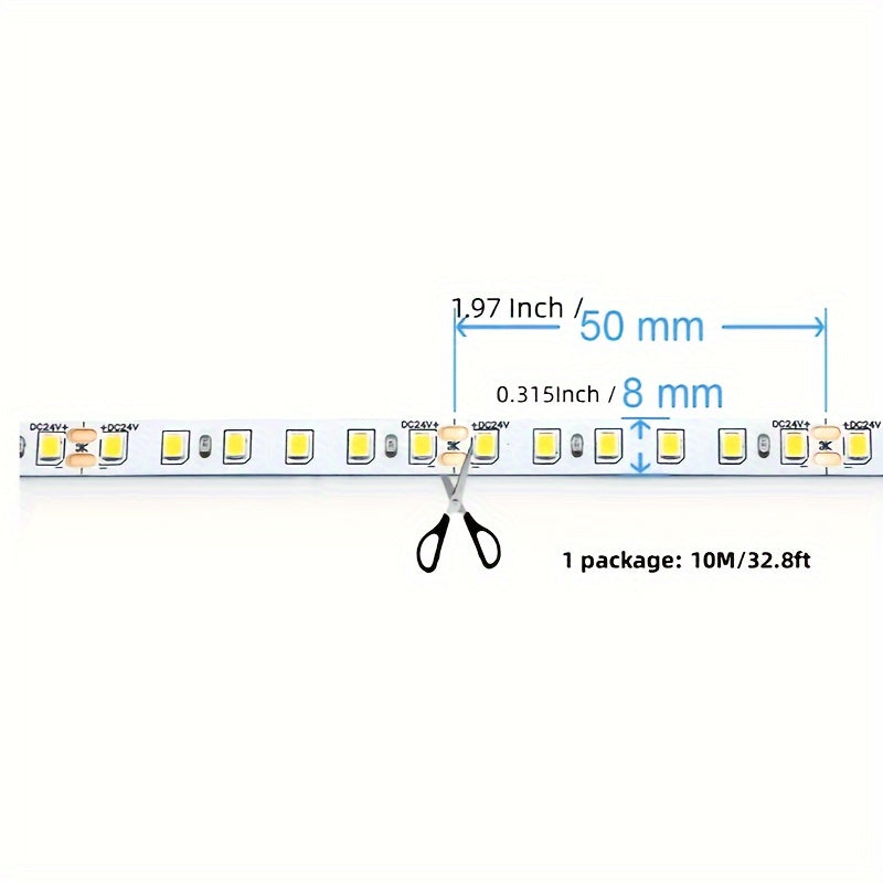 1卷 32.8Ft/10M 2835 24V 120 LED燈條 白/藍/綠/紅燈條，櫥櫃下燈，燈串，飯店 KTV 購物中心 家居裝飾燈，聖誕節裝飾燈，辦公室照明（不含電源，僅限室內使用）
