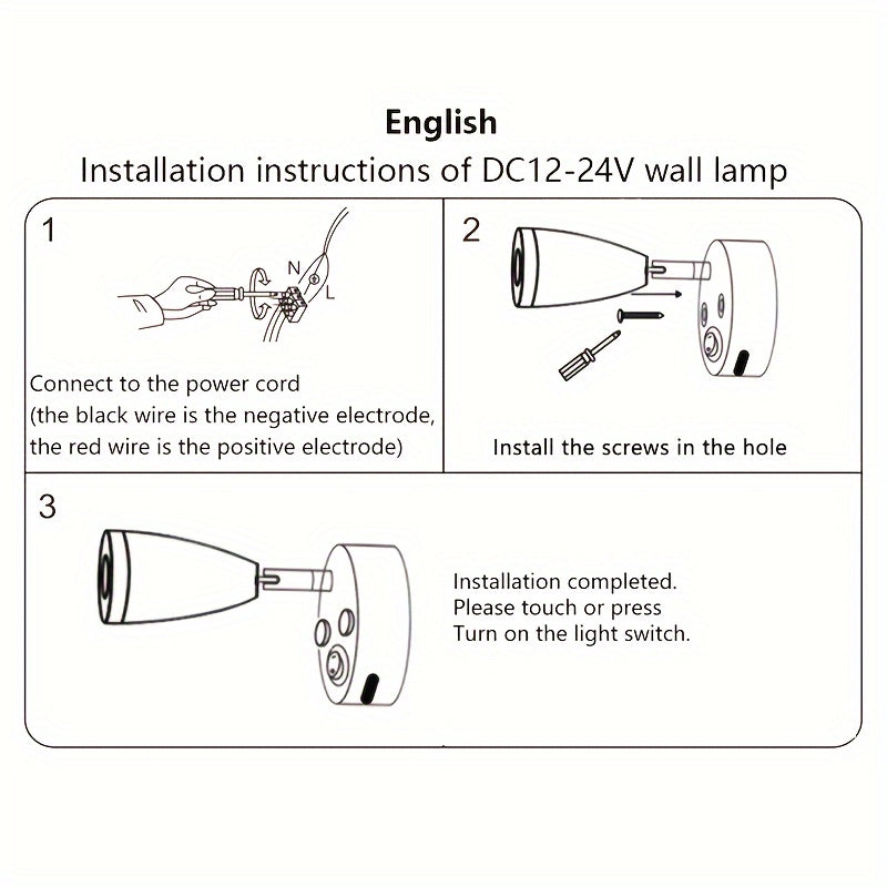 1pc RV reading light rotatable LED spotlight, with push button switch, suitable for camper van, station wagon, marine yacht indoor lighting fixture, bedside reading light, DC12-24V