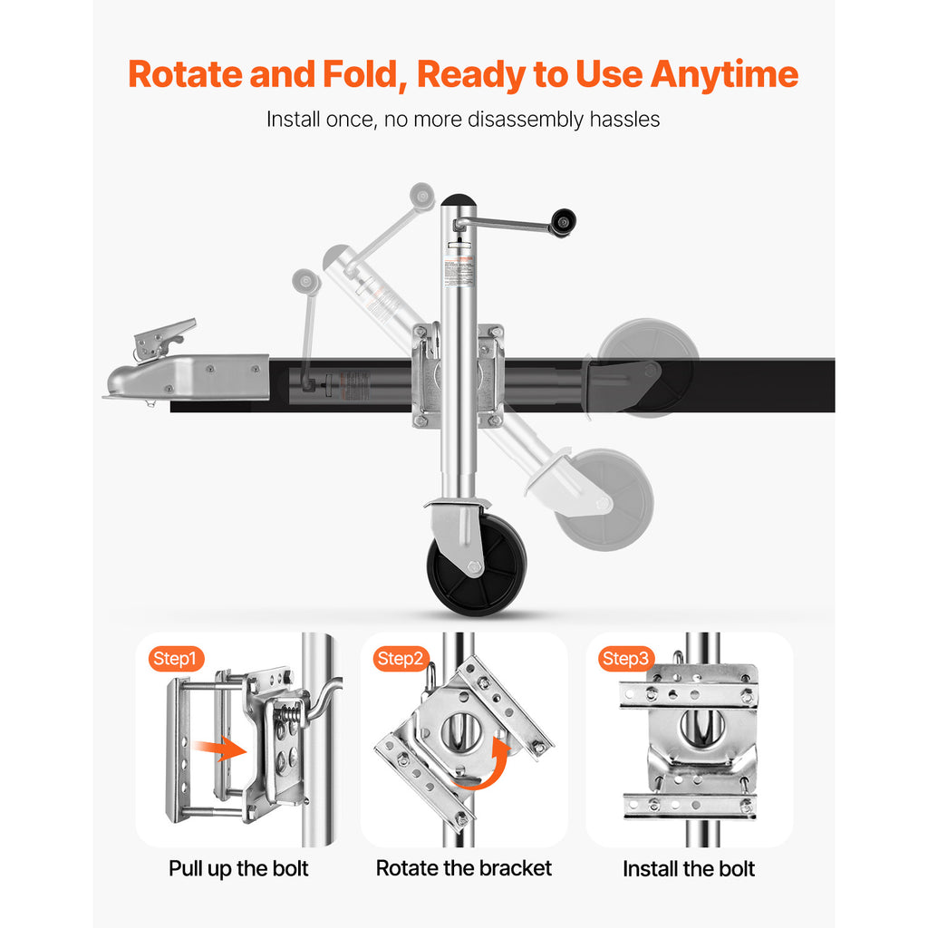 VEVOR Boat Trailer Crane Marine Heavy Duty Swivel Mount Tongue Crane 1000-2000 Lbs Load Capacity