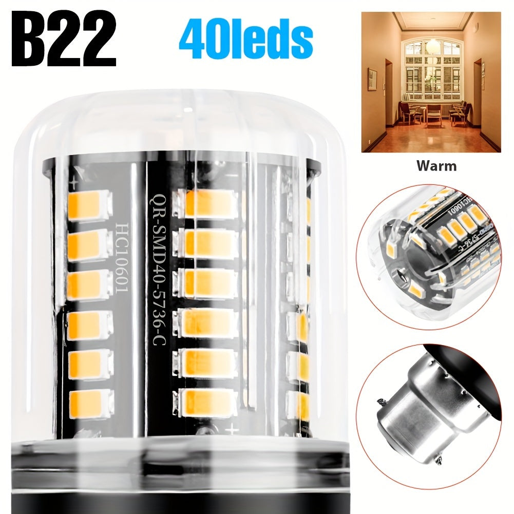 LED corn bulb E14 small screw base spotlight AC85-265V ceiling chandelier built-in bulb E27/E26 universal indoor bright eye-protection flicker-free candle light B22 home use 220V bedroom living room office study downlight 110V bathroom