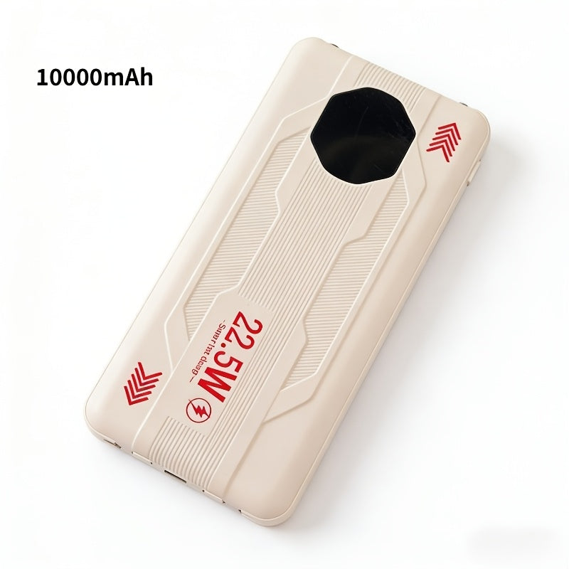 10000mAh Portable Large-Capacity Power Bank | 22.5W Fast Charging, Built-in Digital Display, Multiple USB Cables, Flashlight, Outdoor Emergency Power Supply, Ideal Gift for Friends and Relatives