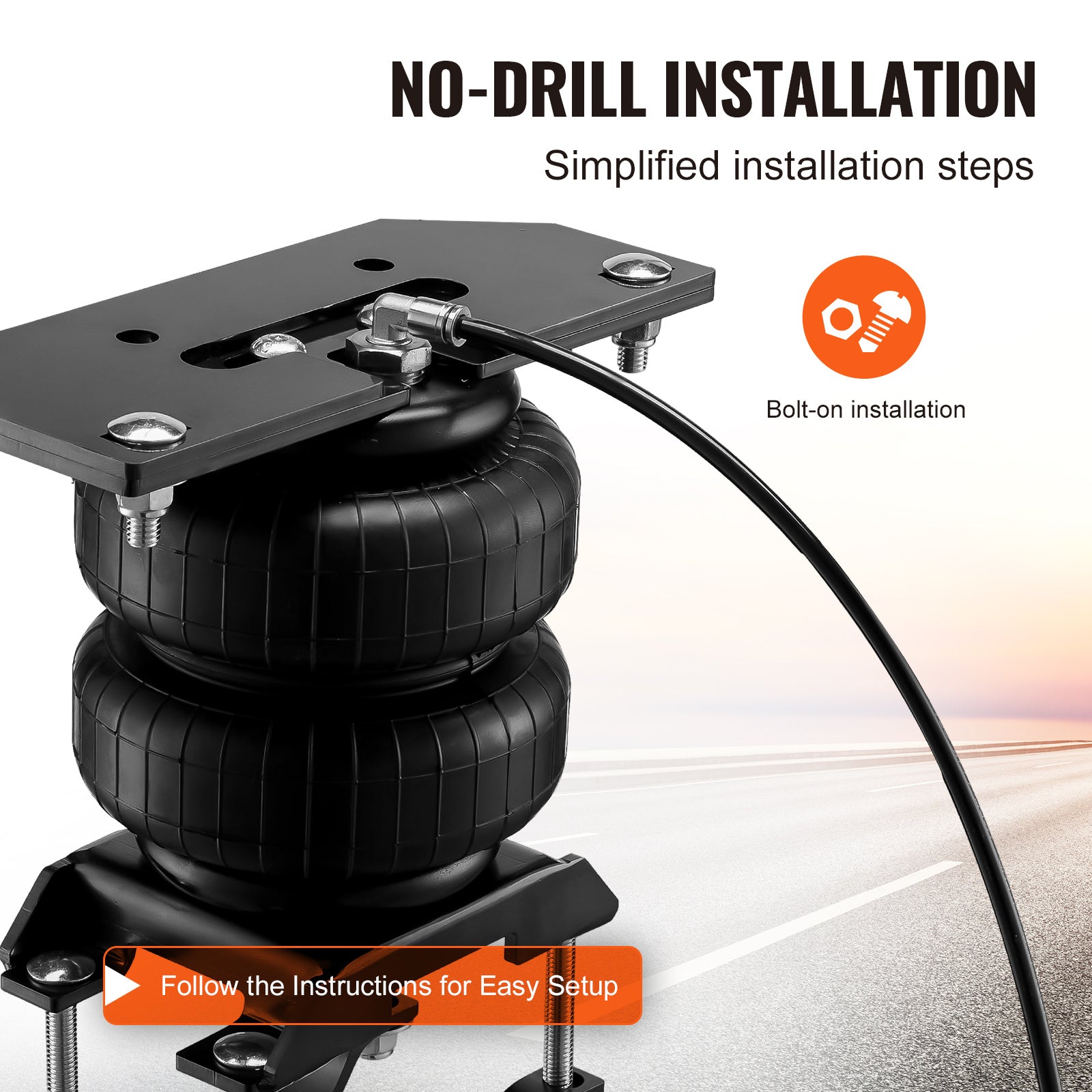VEVOR Air Bag Suspension Kit, Air Spring Suspension Bag Kit, 5000 Lbs Load Capacity, 5 to 100 PSI