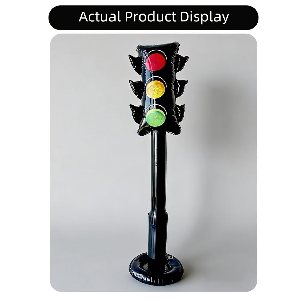 2-Pack 57 Inch Giant Inflatable PVC Traffic Light Model, Creative Racing Birthday Party Decoration, Red Yellow Green Inflatable Traffic Signal Light, Ideal for Christmas Easter Holiday & Birthday Party Decor with Air Pump