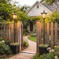 63‘ Solar Lamp Post Light 2 Pack, Waterproof LED Solar Lamp Post with Planter, Outdoor Light, Perfect for Courtyard, Backyard, Pathway, Garden, Lawn, Black