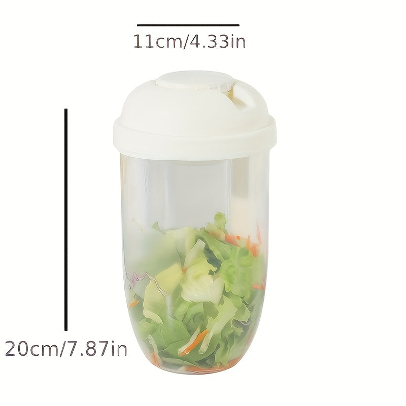 lastic Salad Cup with Fork & Dressing Container – Leak-Proof Lid, Built-In Fork Holder, Portable & Durable Lunch Box – Perfect for Picnics, Lunch, Breakfast – 4 Colors (Pink, Teal, White, Blue)
