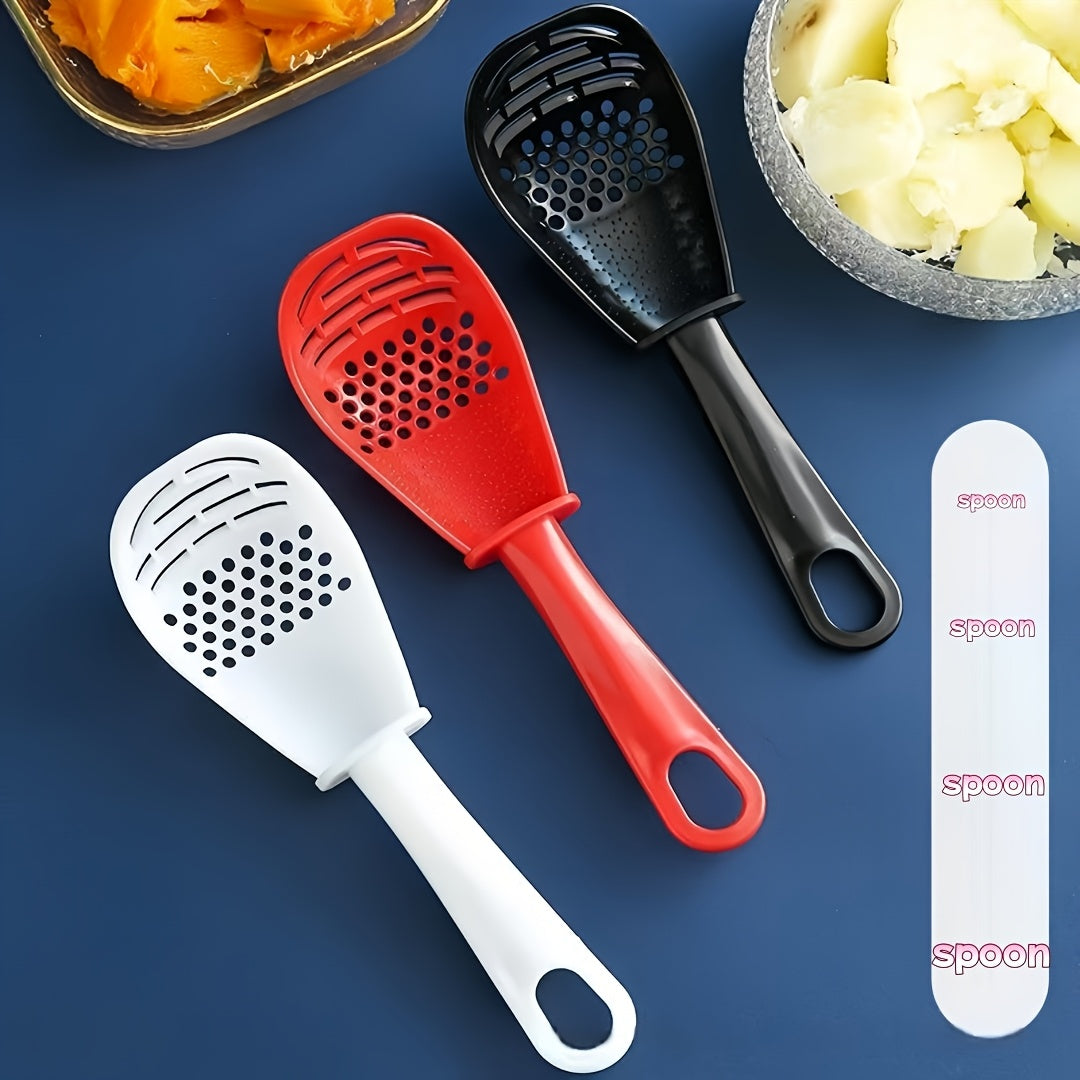 1 or 3 Pack 7-in-1 Multipurpose Kitchen Tool - Garlic Mincer, Egg Beater & Separator, Potato Masher with Strainer & Spatula | Space-Saving Utensil for Baking & Salad Prep (Dishwasher Safe)