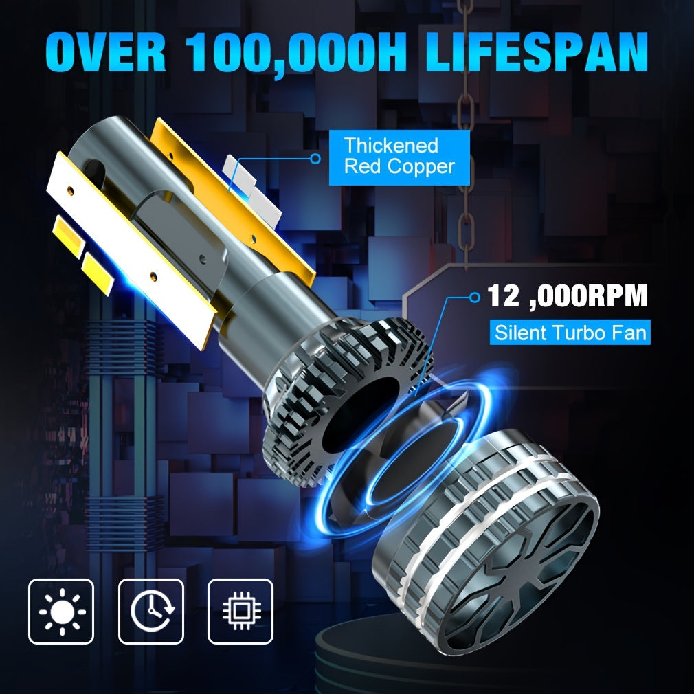 Xstorm 2Pcs H4 LED Car Light H11 LED Canbus 20000Lm 12V 6500K 4300K 3000K 3-Color Headlight Bulbs H8 H9 9005 HB3 9006 HB4 9012 Hir2 H27 880 881 Car Fog Light White Amber Yellow
