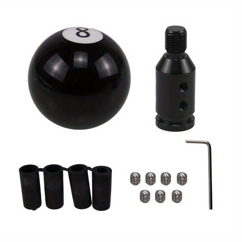 Cross-Border Best Seller Car Modification Gear Shift Knob Black 8 Ball Pool Black Eight Shift Knob + Aluminum Adapter