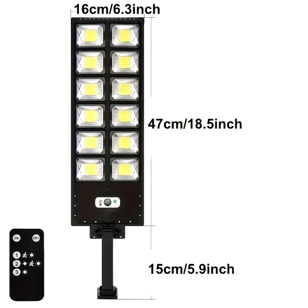 1 Pack | 504/168LED Large Solar Street Light | Ultra Bright | Energy Saving | Three Lighting Modes | PIR Motion Sensor Function | IP65 | Dry Battery Remote Control (Batteries Not Included) Christmas Stocking Stuffer | Garage | Corridor |