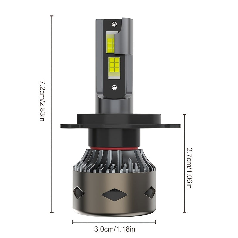 2-Pack H11 Car Headlights H4 High Power 9005 HB3, 3570 CSP Chip, 9006 HB4 LED Car Headlights, H8 H9 with High/Low Beam Function, Plug-and-Play CANBUS Interface, H11 Super Bright 6500K Car Light, No Battery Included - Model D186