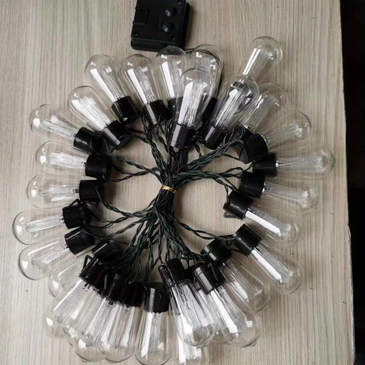 1个太阳能复古灯泡串-户外LED灯，适合露营，家庭，花园，圣诞节，派个，春天，夏天装饰(10/20/30灯泡)