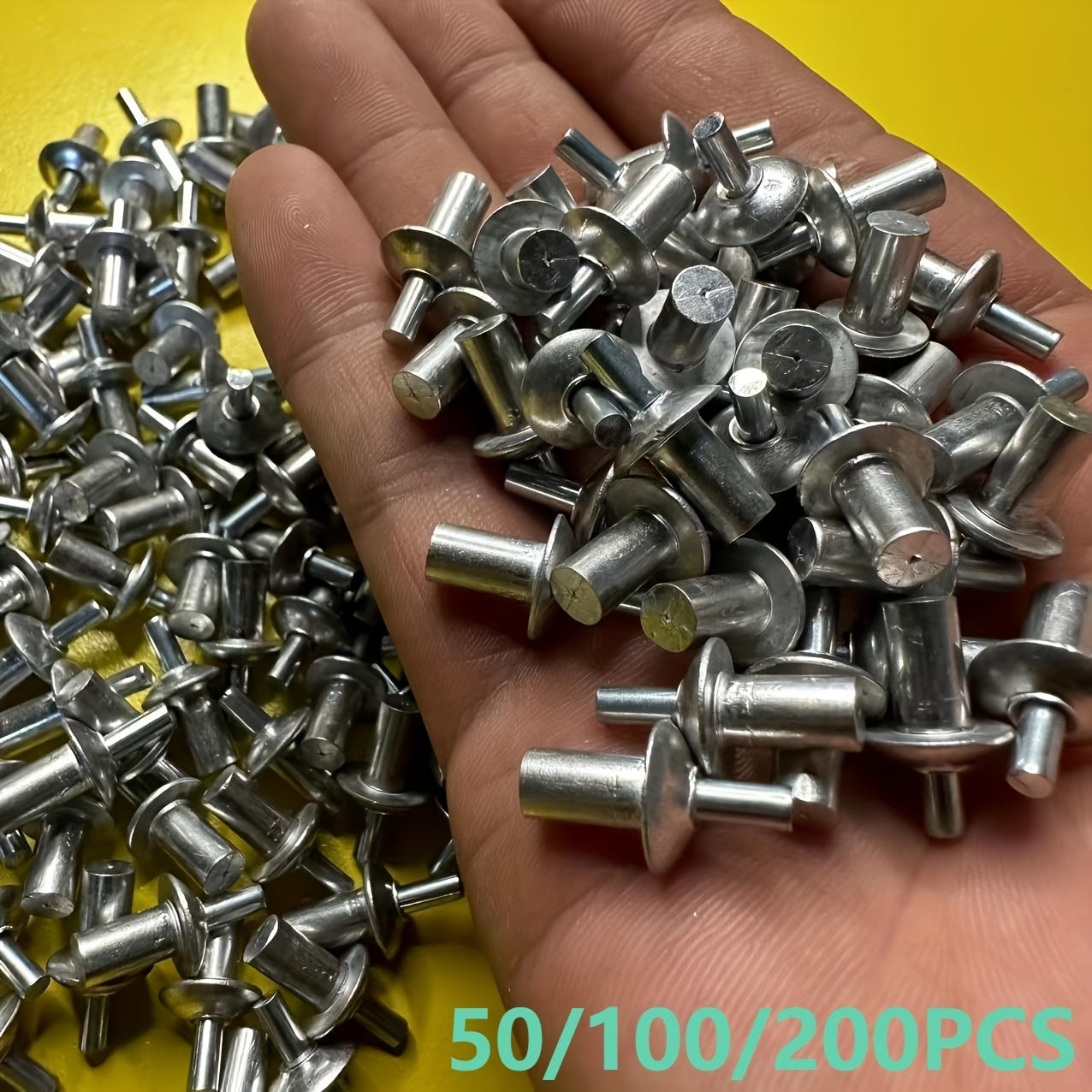 50/100/200PCS Drive Rivets, Knock-in Mushroom Head Self-Plugging Rivets, Hammer Drive Expanding Aluminum Rivets, Dome Head Aluminum Drive Rivets