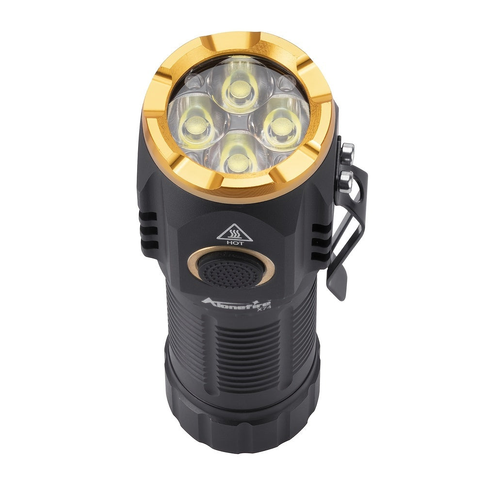 4X LED Flashlight is Compact & Powerful, with Type-C USB Rechargeable Design, Portable Clip & Magnetic Base. Perfect for Nighttime Illumination, Whether for Outdoor Adventures or Home Repairs.