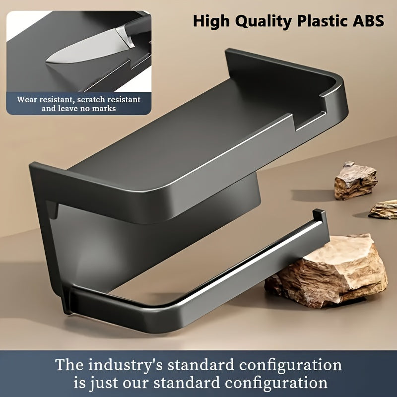 1pc Bathroom Shelf / Toilet Paper Holder - Wall Mount Drill Required, for Toilet & Washroom, Face Washing Storage Shelf