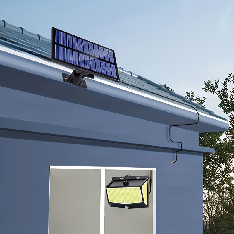 1/2-Piece Solar Outdoor Light, Equipped with 468 High-Brightness LEDs, Flood Wall Light with Motion Sensor, 3 Lighting Modes, Suitable for Garden, Courtyard, Path, Garage, Porch, Dusk to Dawn, Street Light, Wall Light