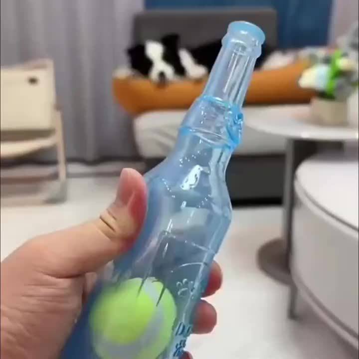 带沙沙声网球狗玩具——耐用互动咀嚼玩具，适用于幼犬及成年犬，无需电池，多色可选，适合各种犬种与体型，网球造型，沙沙质感